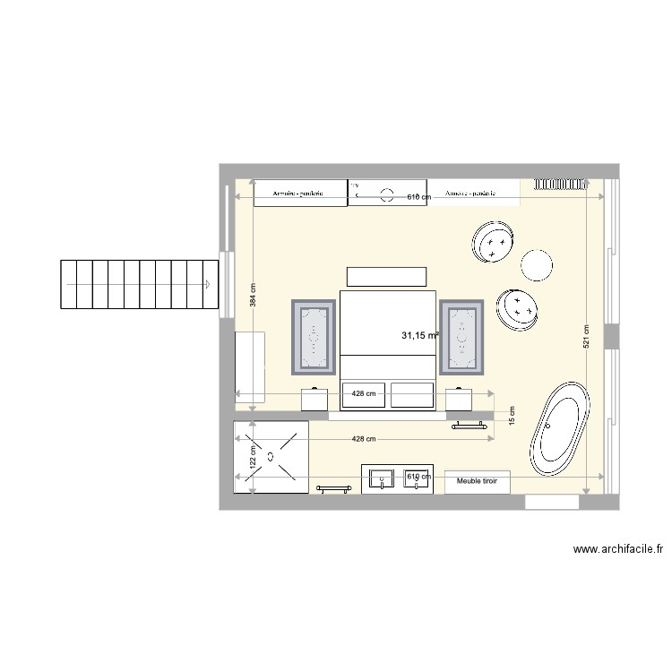 Extension chambre Jen et JM. Plan de 0 pièce et 0 m2