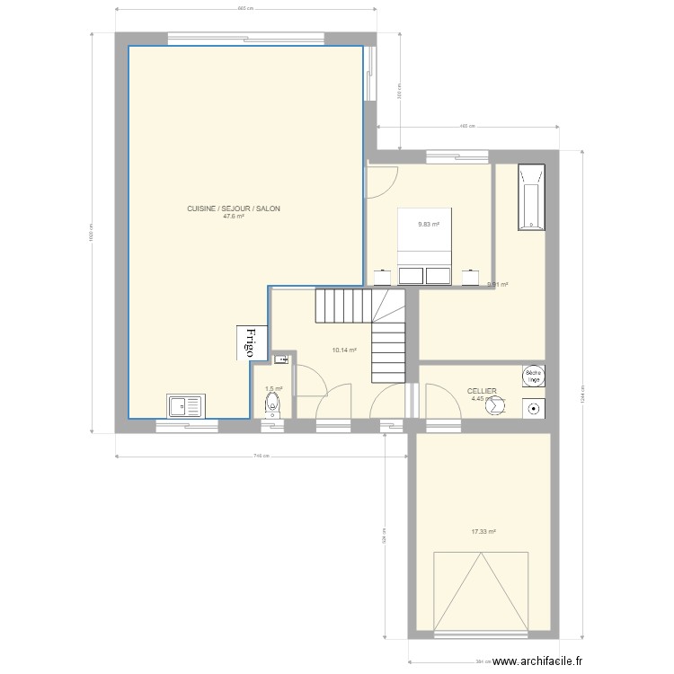 delire. Plan de 0 pièce et 0 m2