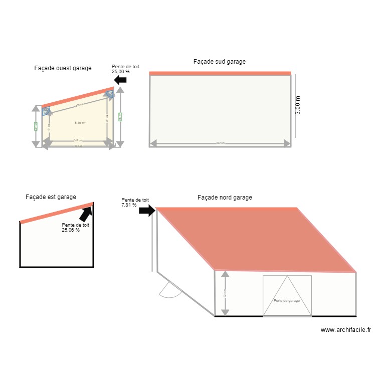 PCMI 5  Facades garage . Plan de 0 pièce et 0 m2