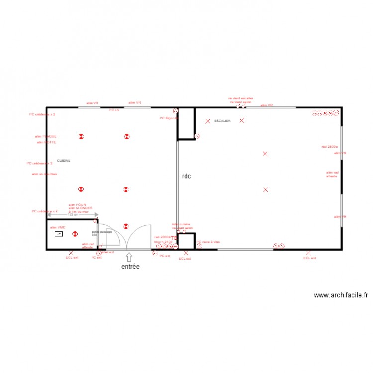 plan RDC. Plan de 0 pièce et 0 m2