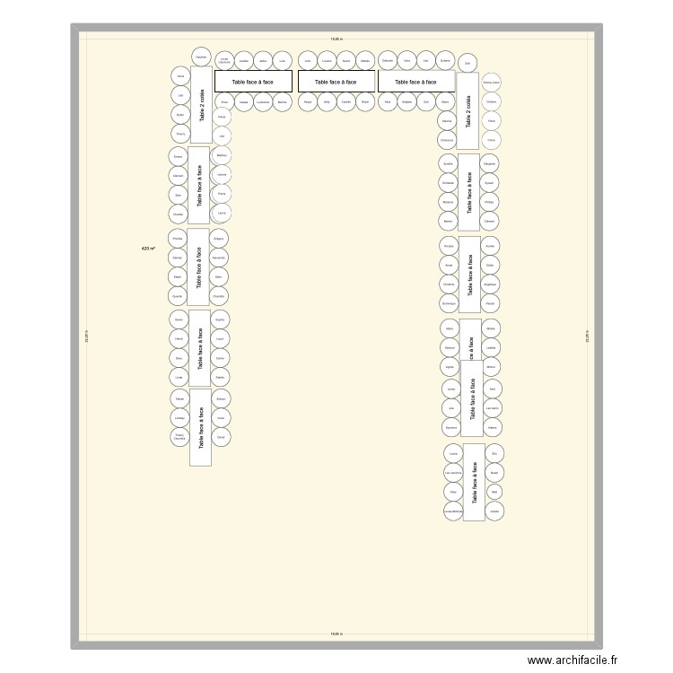 18 ans . Plan de 1 pièce et 420 m2