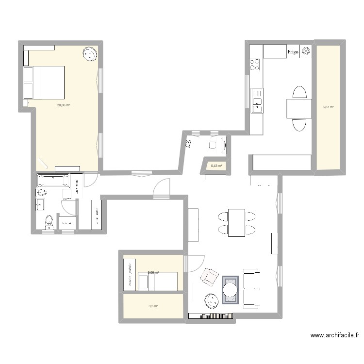 Paris. Plan de 0 pièce et 0 m2