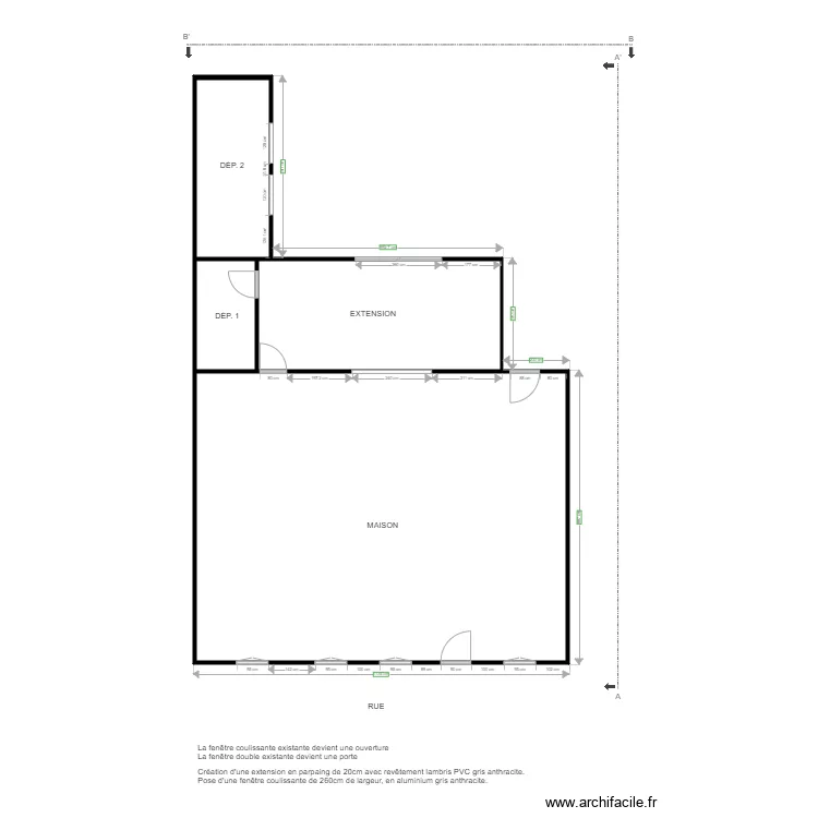 plan extension. Plan de 