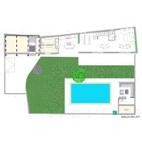 Plan Mas RDC v4 avec Jardin/Piscine vFenetre