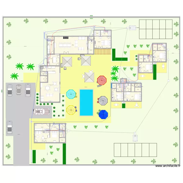 m hote 7 r&eacute;seaux. Plan de 