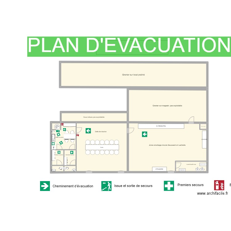 Lachelle étage PLAN EVACUATION . Plan de 11 pièces et 306 m2