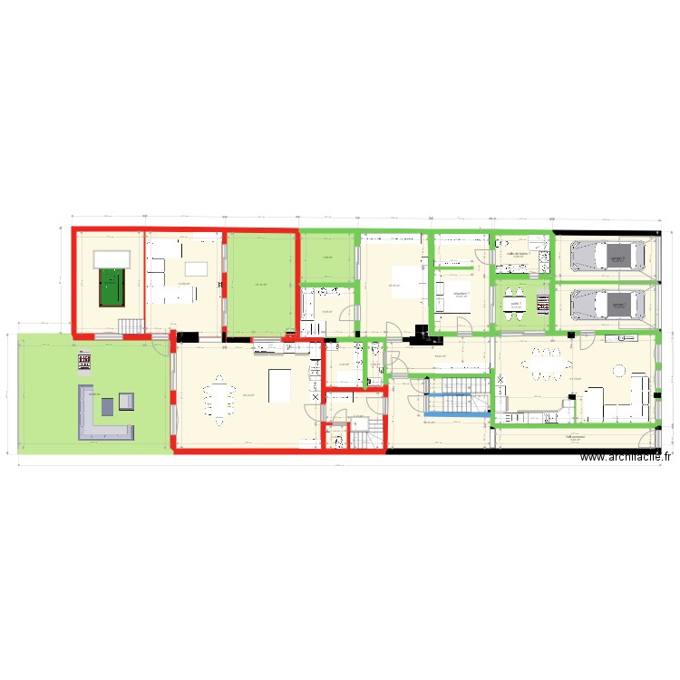 LLV PLAN AVEC GARAGE ET OPTION GRAND PATIO. Plan de 46 pièces et 592 m2