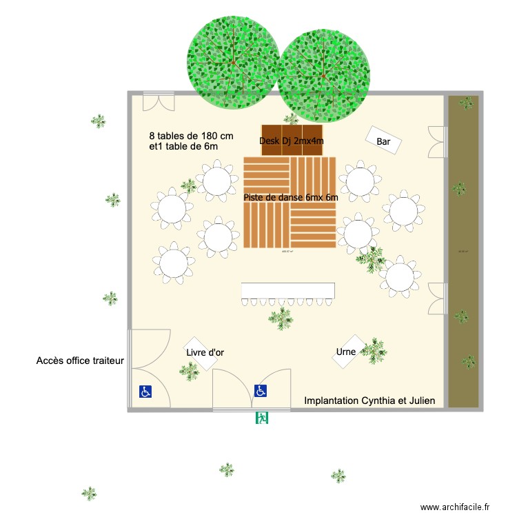 Pavillon des Oliviers implantation Cynthia et Julien V1. Plan de 0 pièce et 0 m2