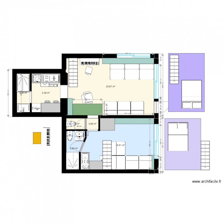 cloisonesc0. Plan de 0 pièce et 0 m2