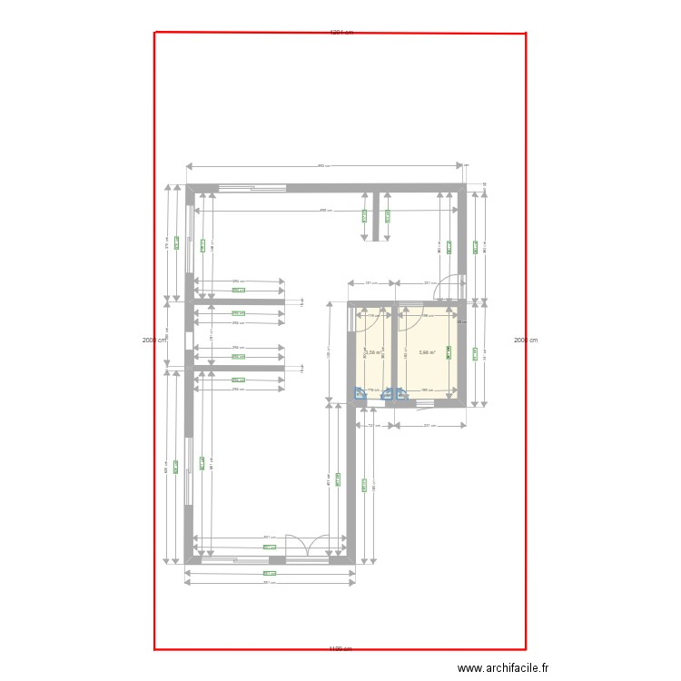 NSELE_RDC11. Plan de 2 pièces et 10 m2