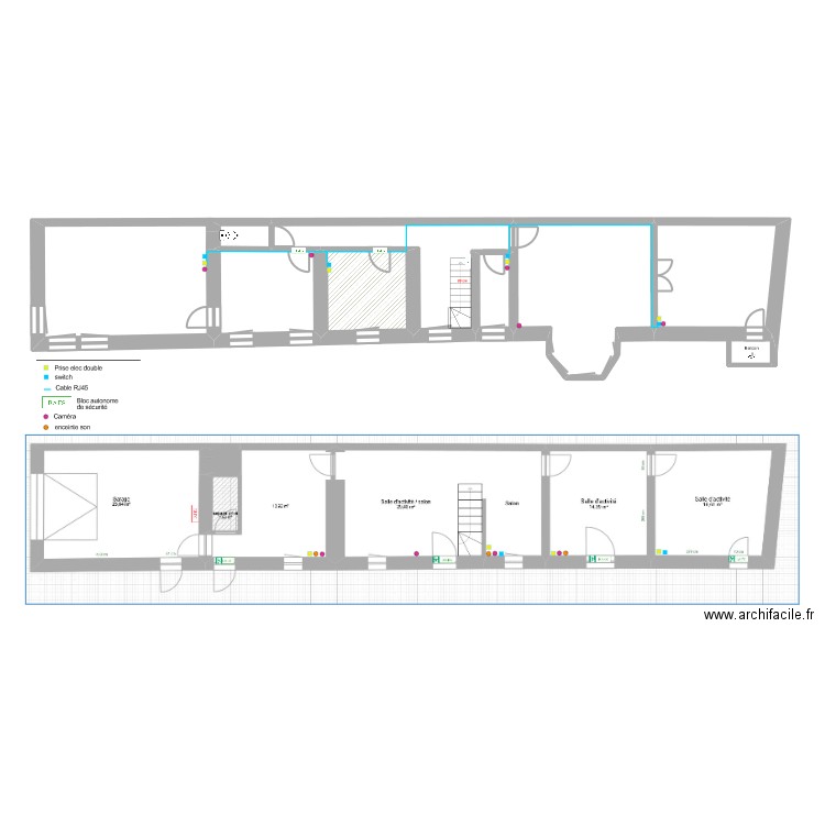 Manoir-LDH-1er-Etage-cablages. Plan de 0 pièce et 0 m2