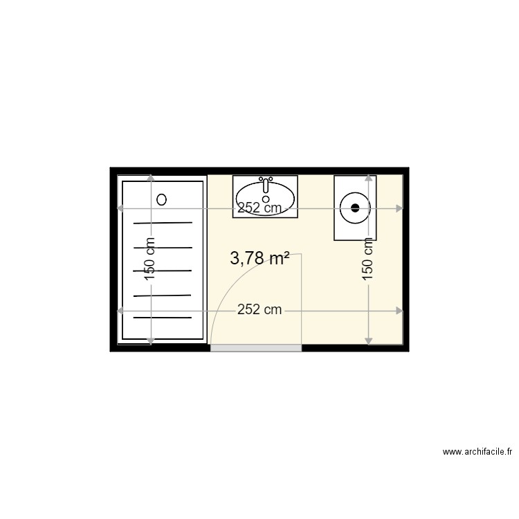 CARLY JEAN MICHEL . Plan de 1 pièce et 4 m2