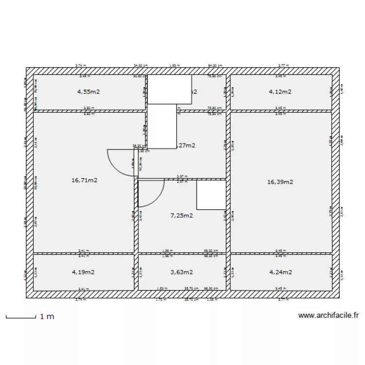Maison 70 m&sup2; COMBLES. Plan de 