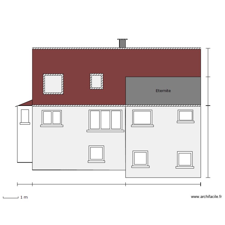 Maison vue arriere. Plan de 0 pièce et 0 m2
