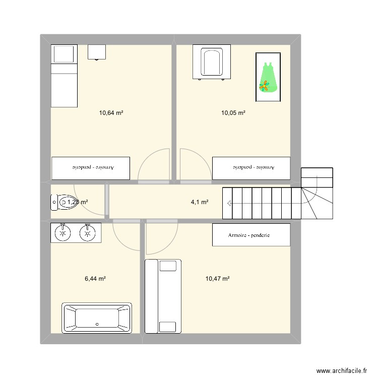 Étage maison . Plan de 0 pièce et 0 m2