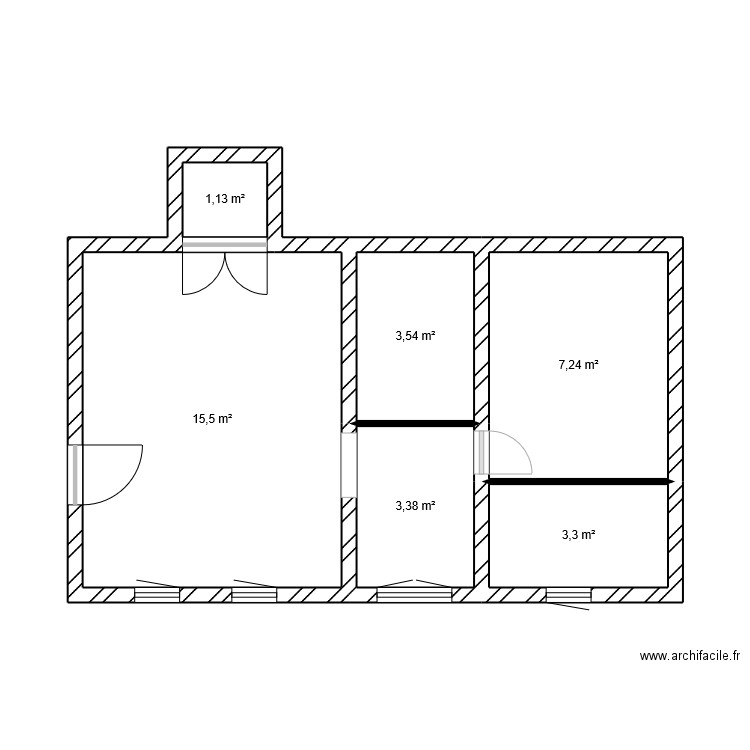 Vanessa loic initial . Plan de 6 pièces et 34 m2