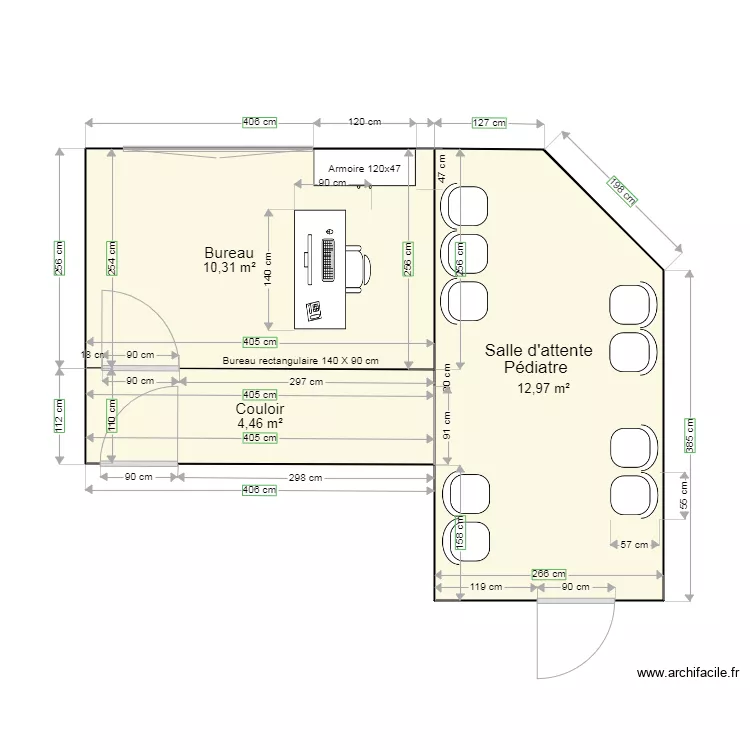 Rdc bat bleu. Plan de 