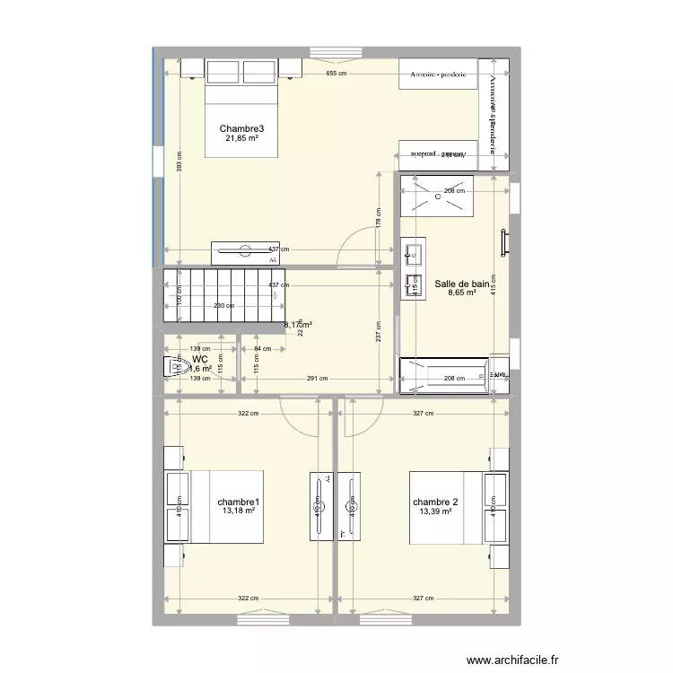 PLAN MONTEIRO ETAGE PROJET MEUBLE. Plan de PLAN MONTEIRO ETAGE PROJET MEUBLE. Plan de