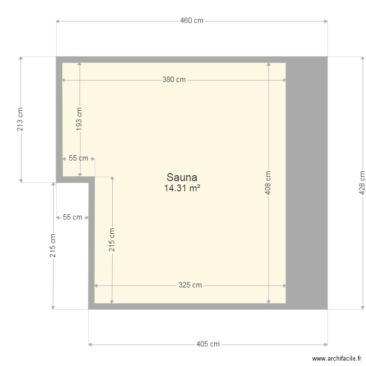 Sauna. Plan de 0 pièce et 0 m2