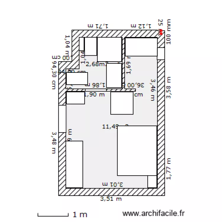 studio. Plan de 