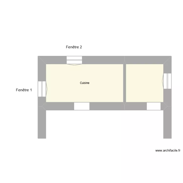 Cuisine MEUNIER. Plan de 2  et 18 m²