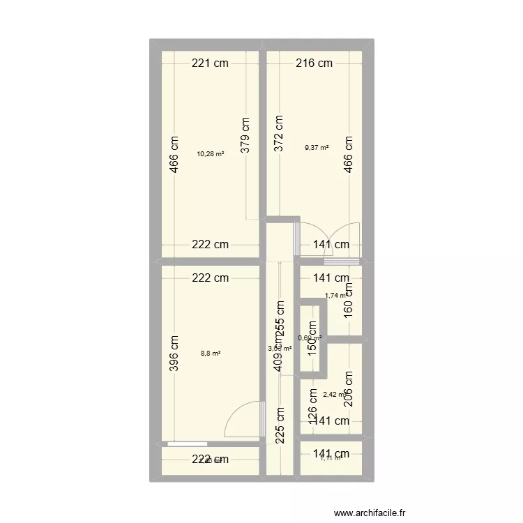 R+1 LAC BLEU. Plan de 