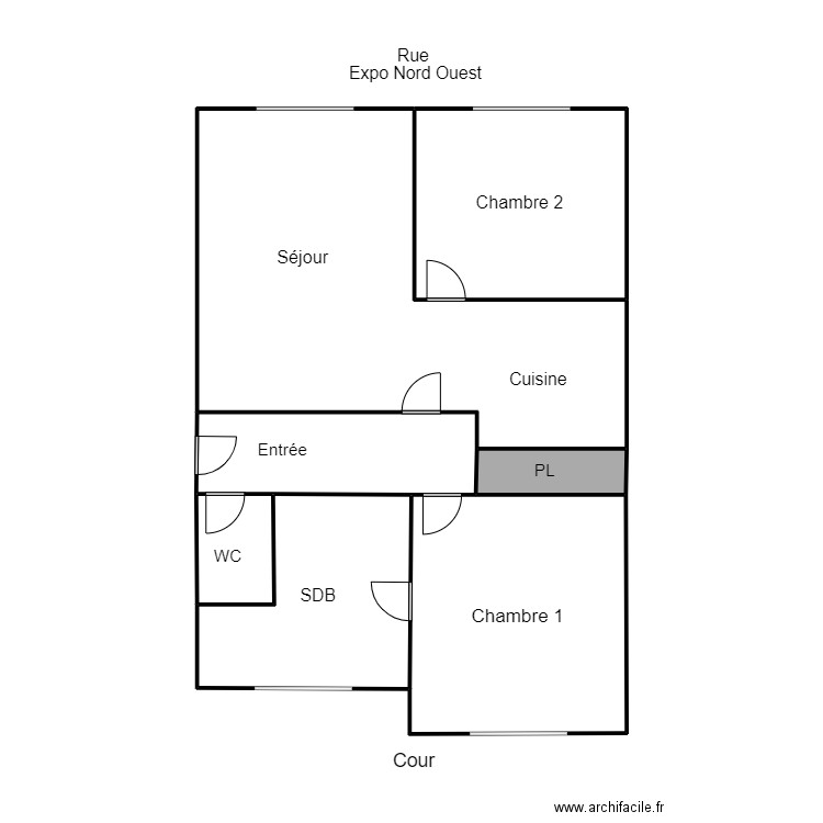 Plan BLOQUERT 2 . Plan de 7 pièces et 110 m2