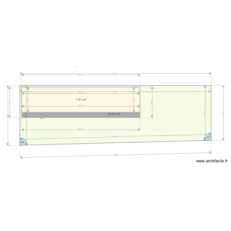 caravane. Plan de 2  et 35 m²