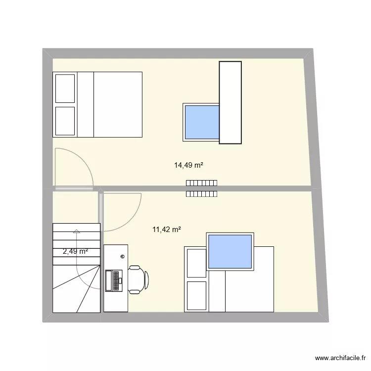Immeuble Ivry - appart porte face - chambres vInit. Plan de 3 et 28 m² Immeuble Ivry - appart porte face - chambres vInit. Plan de 3 et 28 m²