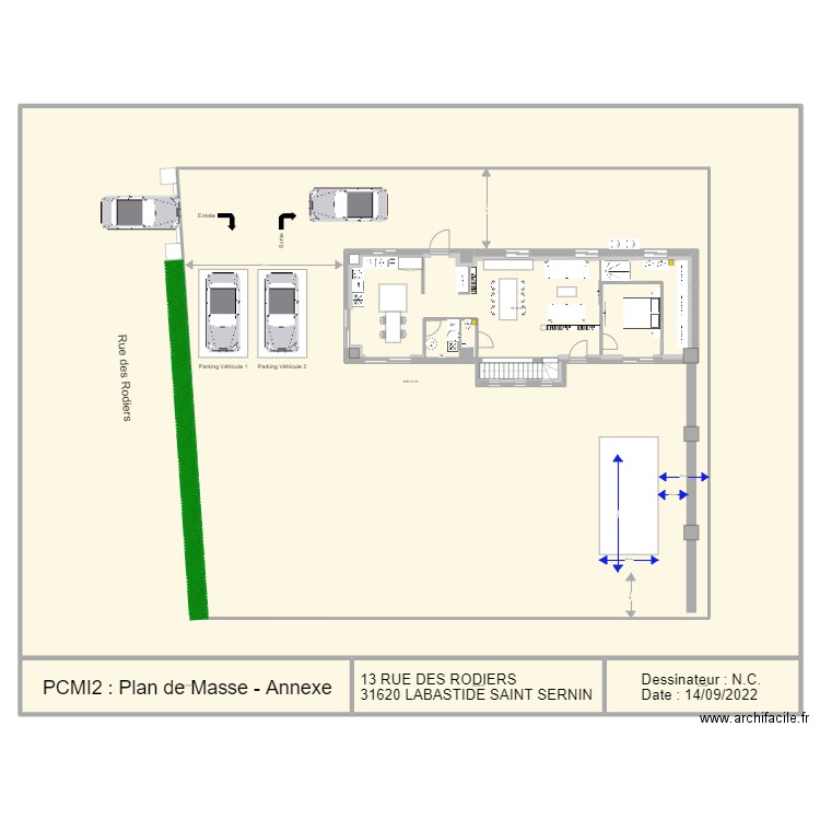 Plan de Masse raccordements humides. Plan de 0 pièce et 0 m2
