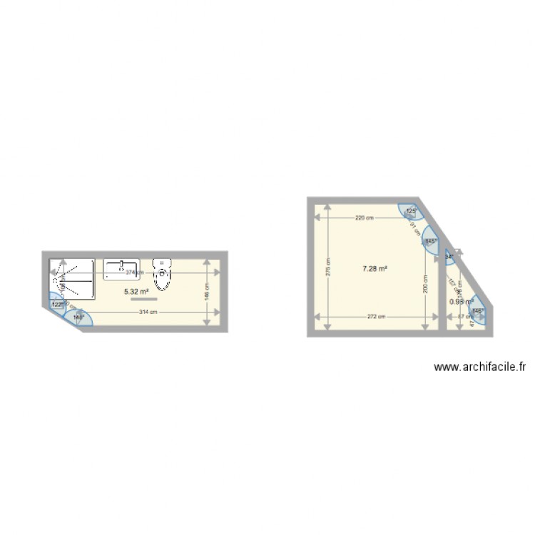 SDB étage. Plan de 0 pièce et 0 m2