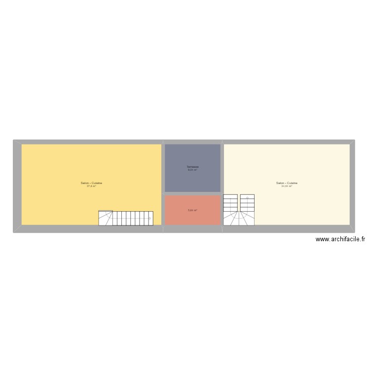 Plan Maison 2 trois ponts - 1er. Plan de 4 pièces et 87 m2