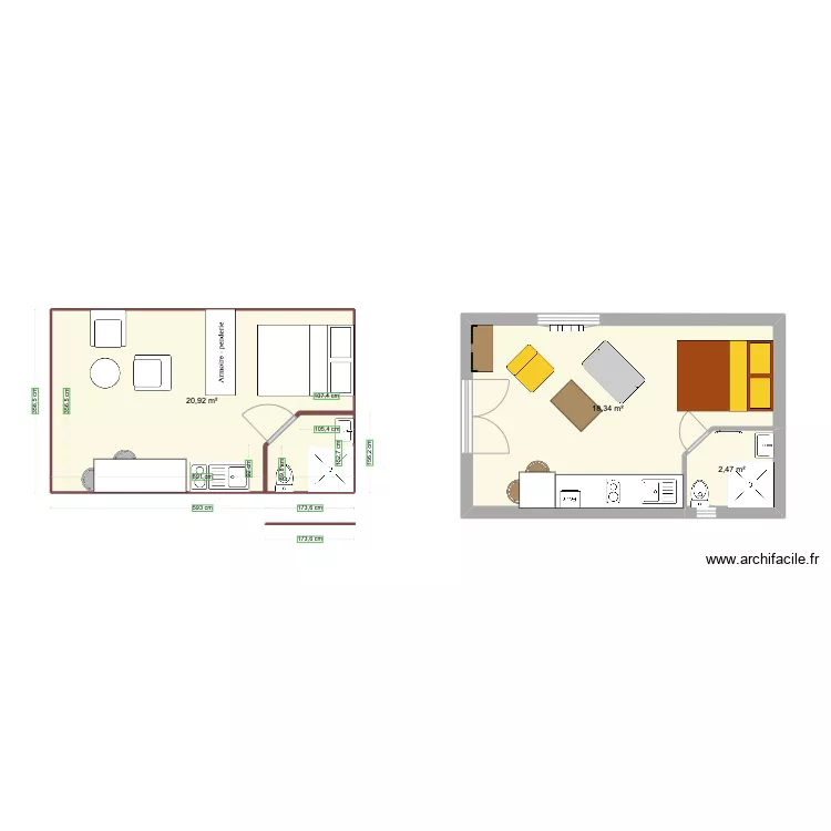 studio cotes finales. Plan de 