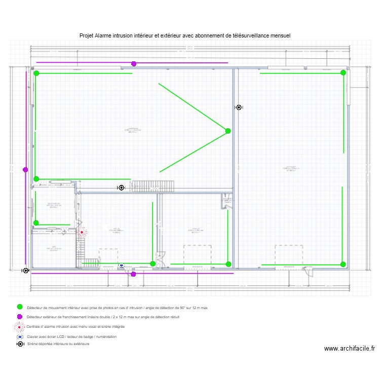 YAM FACTORY ALARME RDC. Plan de 0 pièce et 0 m2