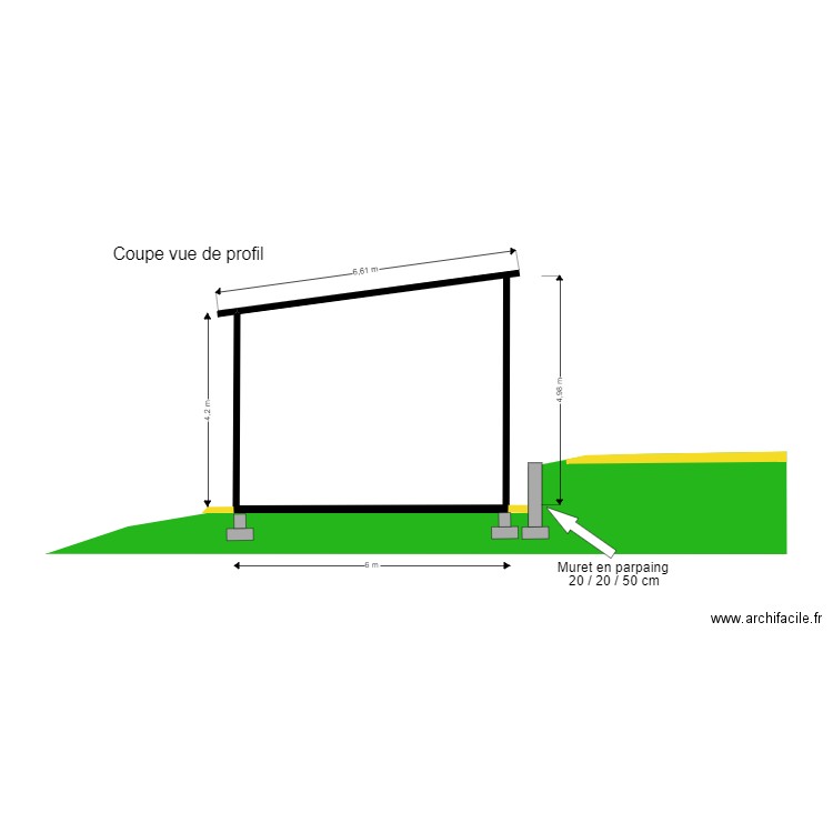 Coupe terrain. Plan de 0 pièce et 0 m2