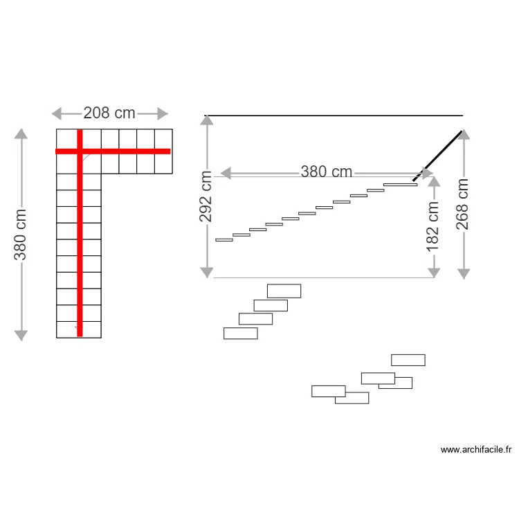 escalier. Plan de escalier. Plan de