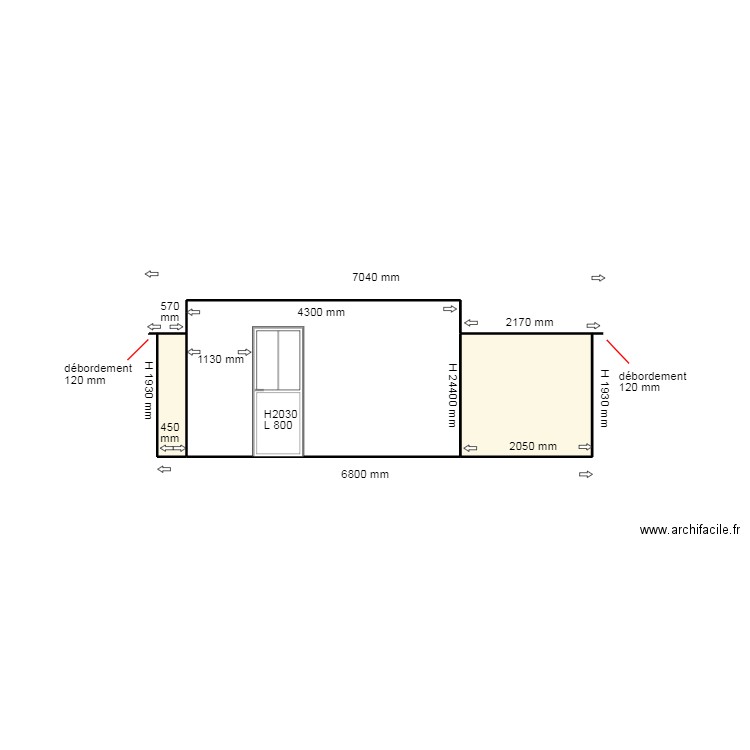 FACADE ARRIERE ACTUELLE. Plan de 3 pièces et 15 m2