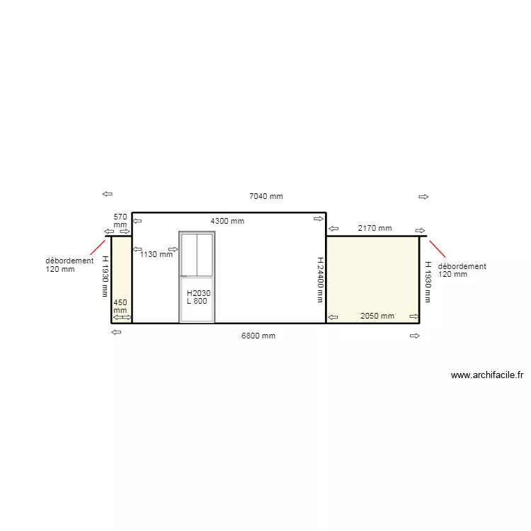 FACADE ARRIERE ACTUELLE. Plan de FACADE ARRIERE ACTUELLE. Plan de