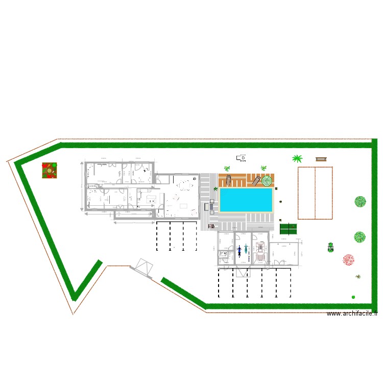 plan maison gareoult troisieme plan  exterieurs et  poul house  sans pelouse8corriges7 et  parking. Plan de 0 pièce et 0 m2