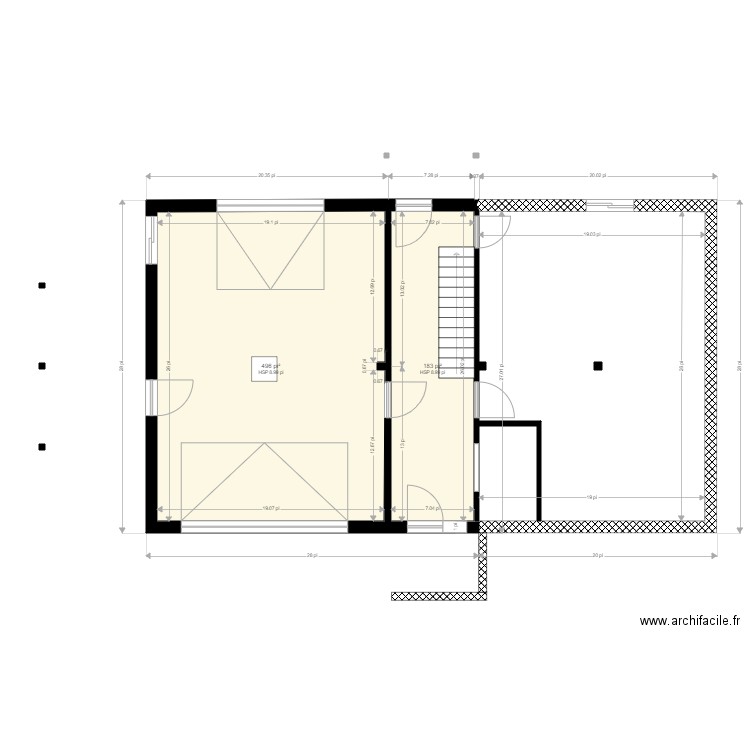 Shortley 2022. Plan de 2 pièces et 63 m2