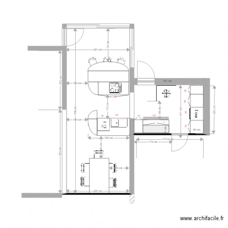 cuisine MARCHEPRIME meublée 1. Plan de 0 pièce et 0 m2