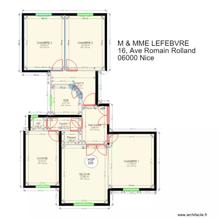 Apt Lefebvre. Plan de 