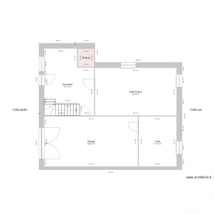 sous sol. Plan de 0 pièce et 0 m2