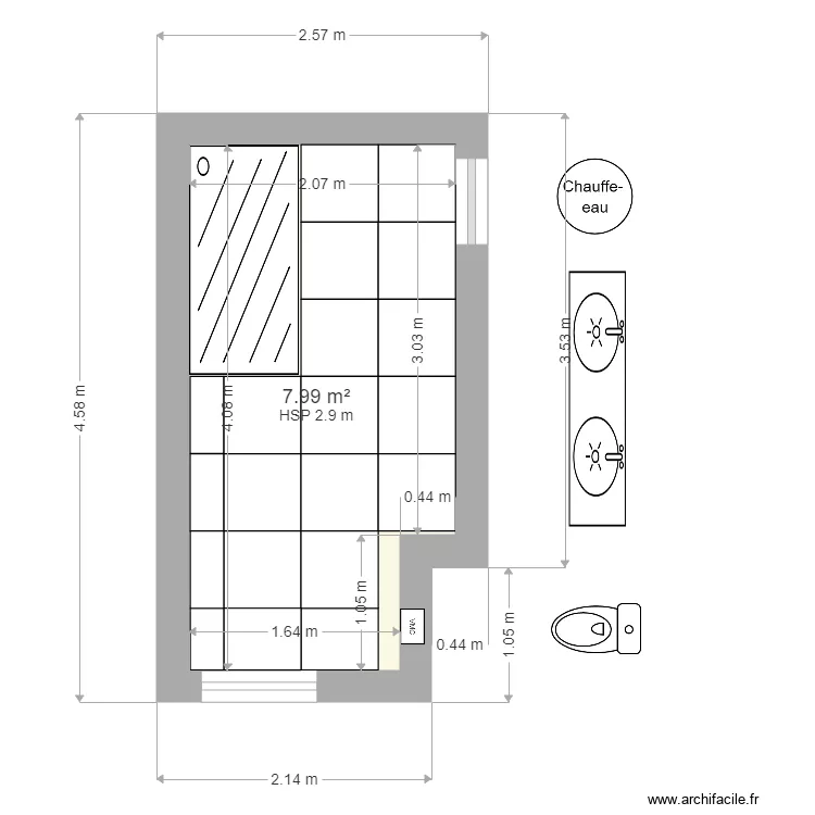 sdb laurinda carrelage. Plan de 