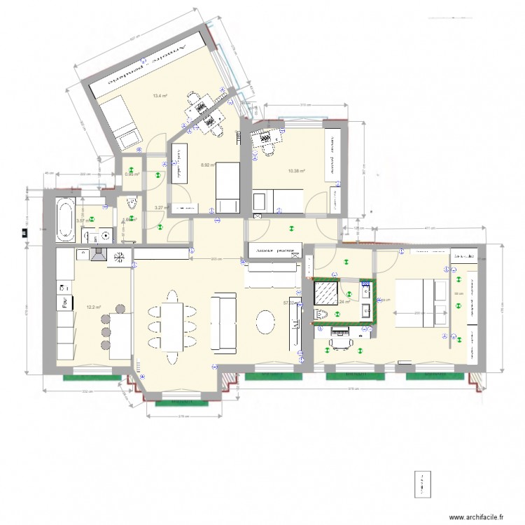 base cotée Jaures projet amandine V4. Plan de 0 pièce et 0 m2