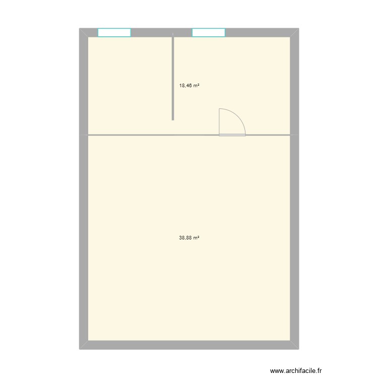Logement 1 - Plan 2 pièces 57 m2 dessiné par ERJ