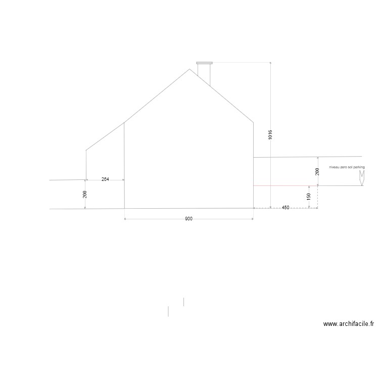  façade actuel 1 de lacroix de ravignan côté parking . Plan de 0 pièce et 0 m2