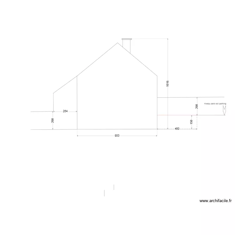 façade actuel 1 de lacroix de ravignan côté parking . Plan de façade actuel 1 de lacroix de ravignan côté parking . Plan de