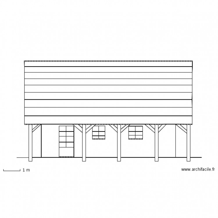 facade ouest. Plan de 0 pièce et 0 m2