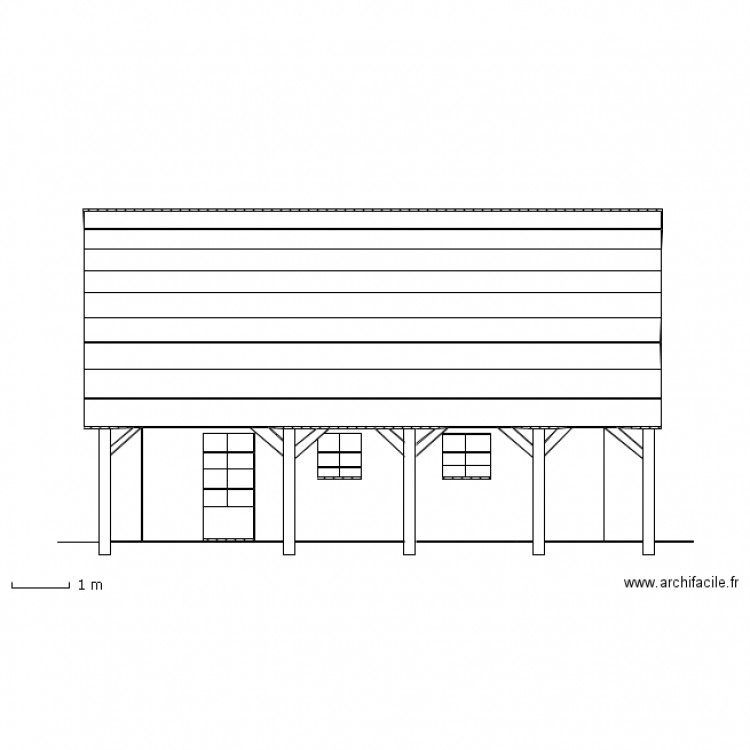 facade ouest. Plan de 0 pièce et 0 m2